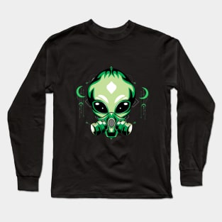 vintage alien retro Long Sleeve T-Shirt